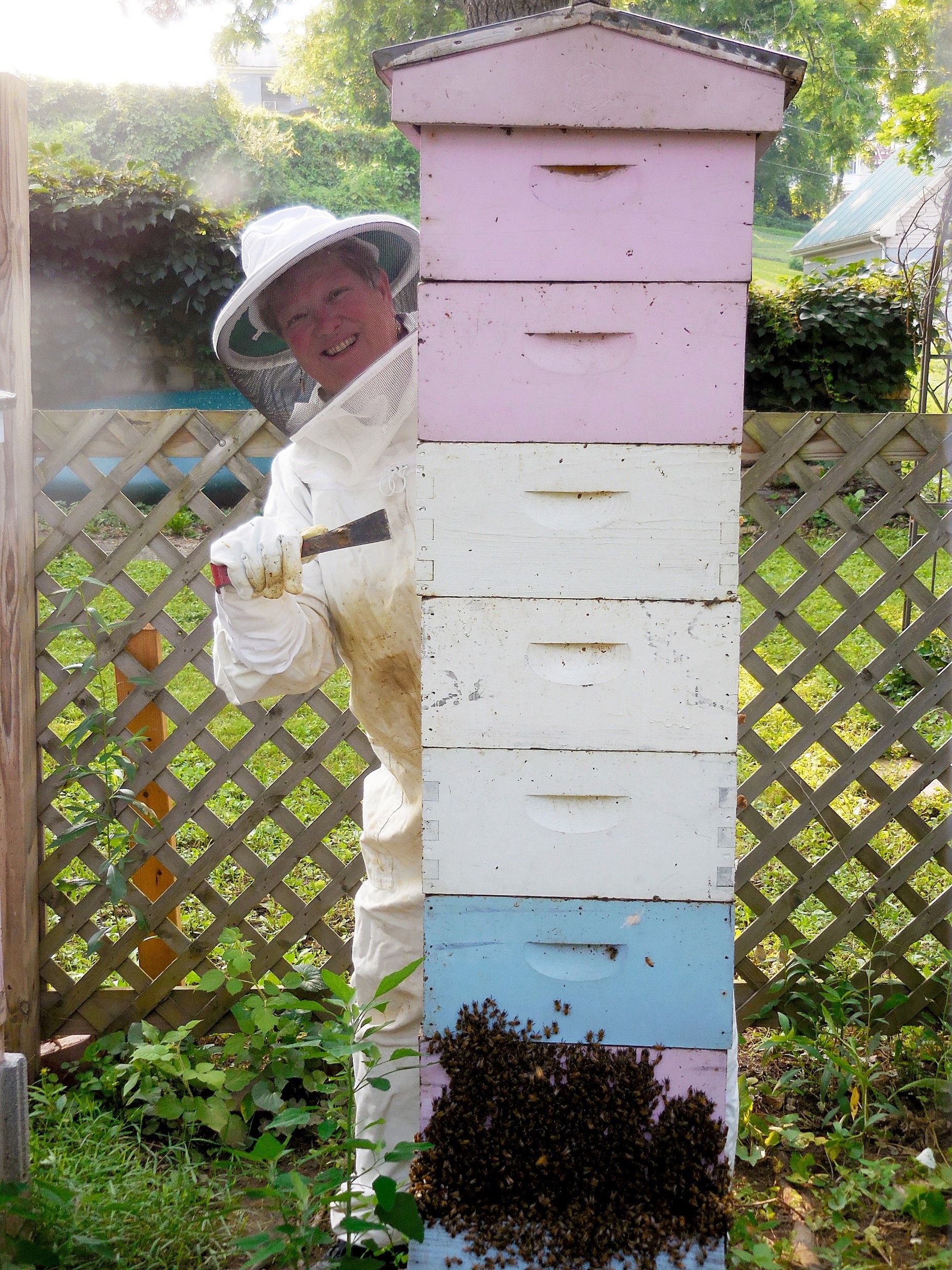 kathy as a backyard beekeeper
