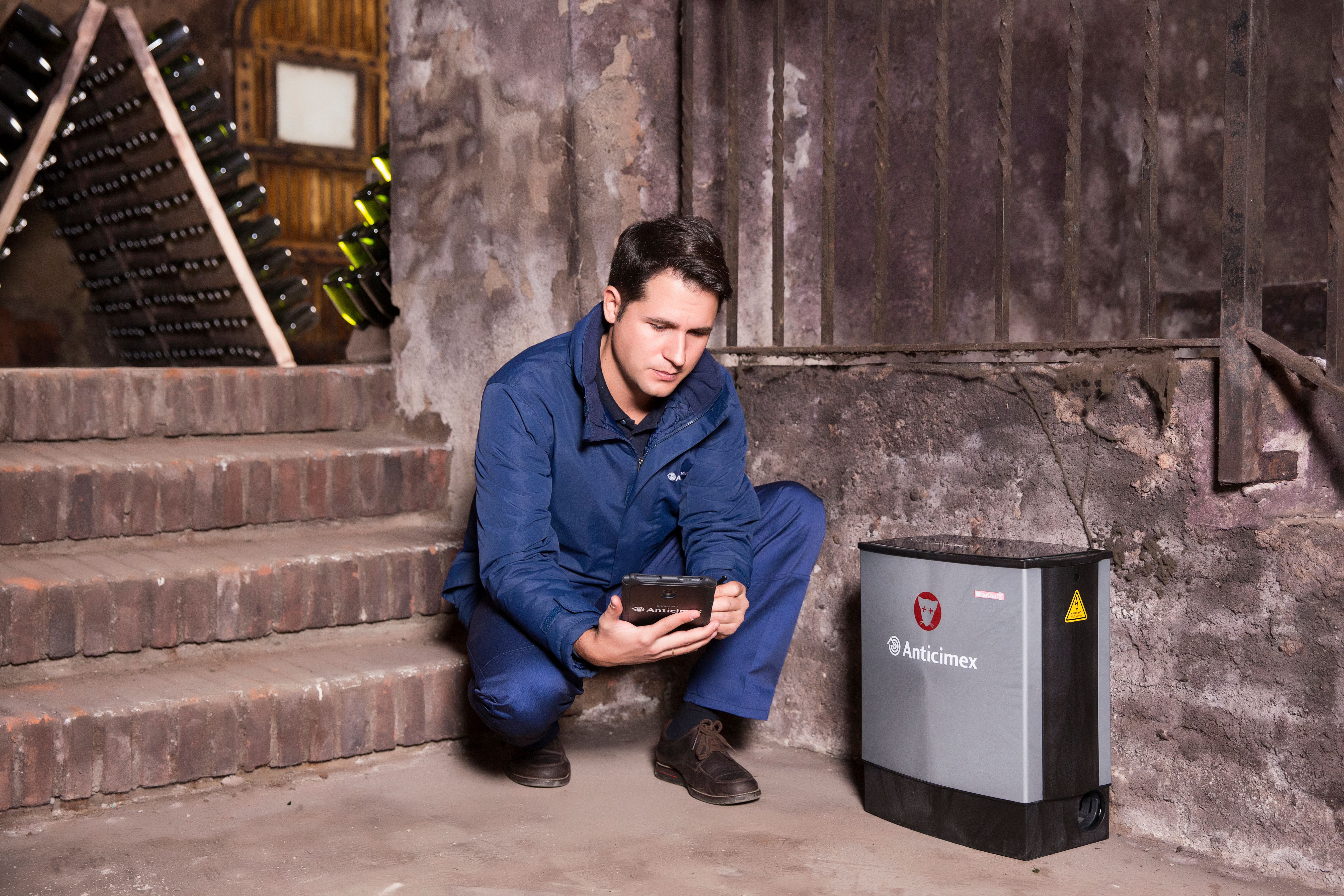 smart technician checking smart device