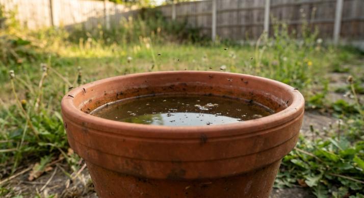 water in yard attracting mosquitoes