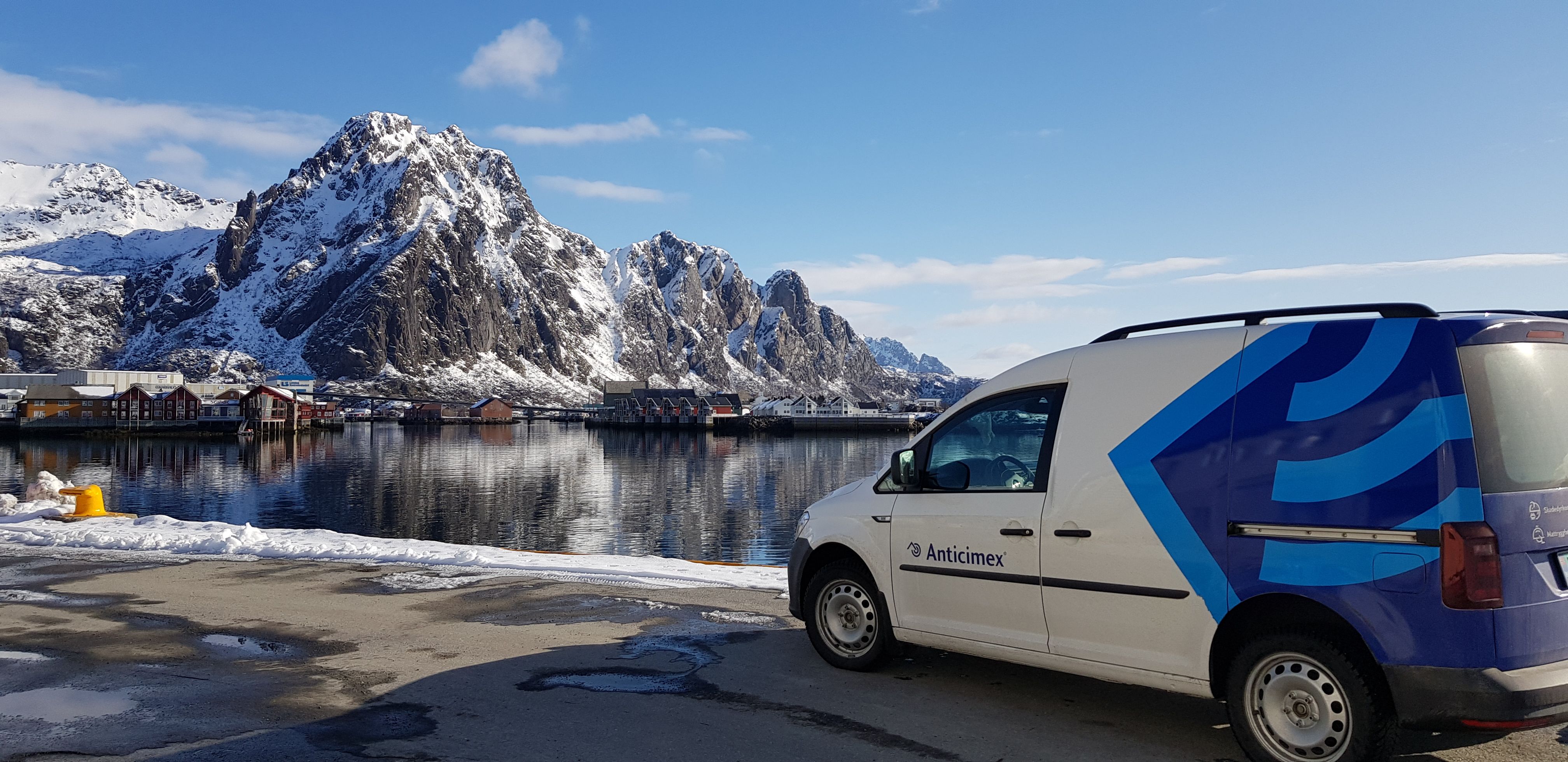 Snowy mountain shown in sunrise