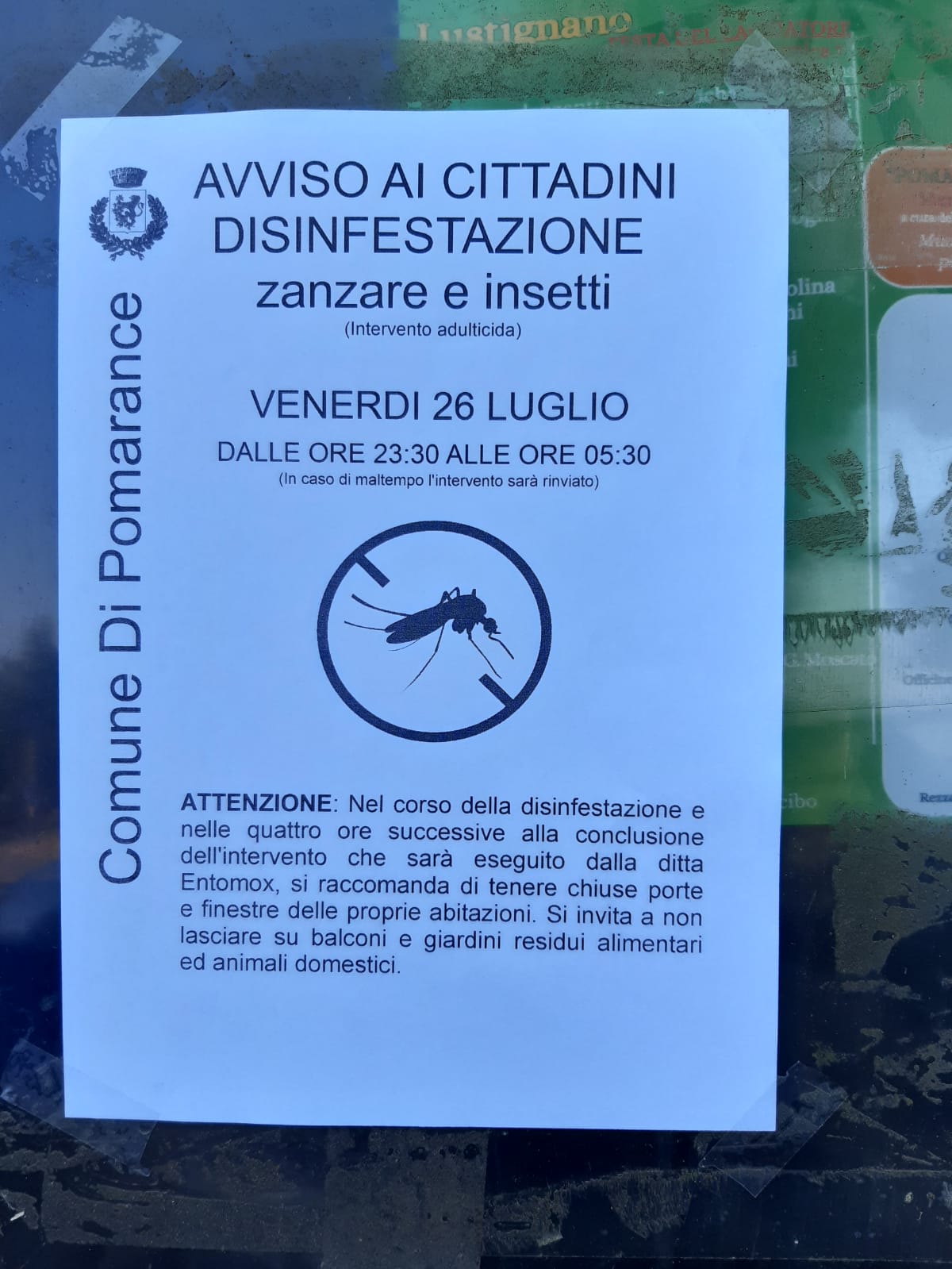 avviso comune disinfestazione zanzare