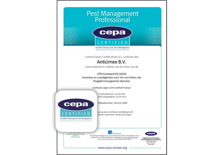 certificering anticimex CEPA