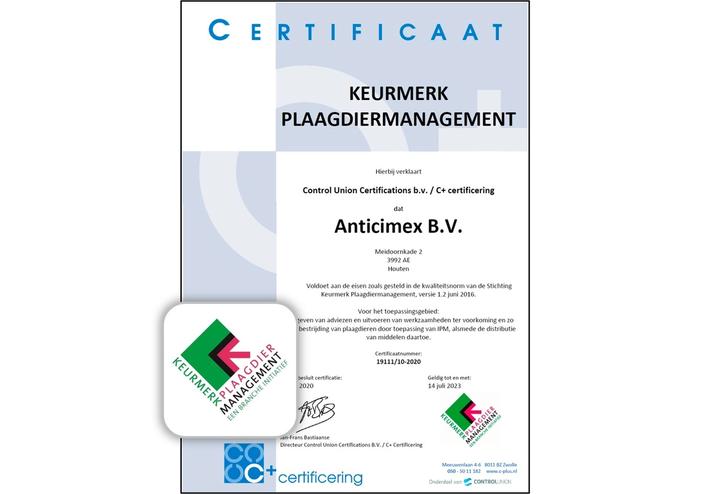 certificering anticimex integrated pest management