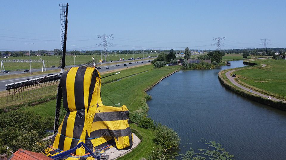 Behandeling met gas in molen