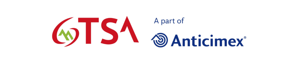 TSA logo with a green M inside a red swirl, next to "A part of Anticimex" logo with a blue target symbol.
