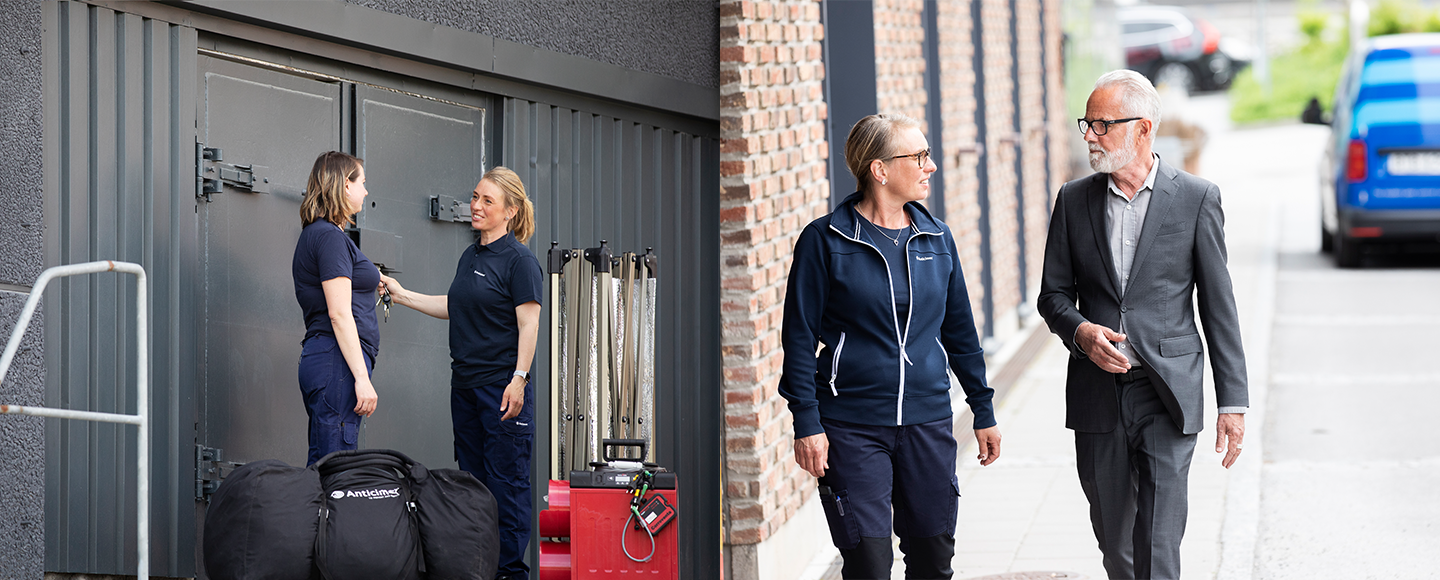 Fuktkontroll, tekniker går igenom med kund