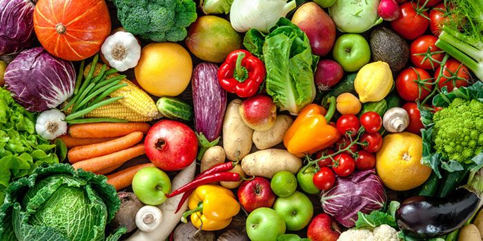 Blandning av grönsaker och frukt