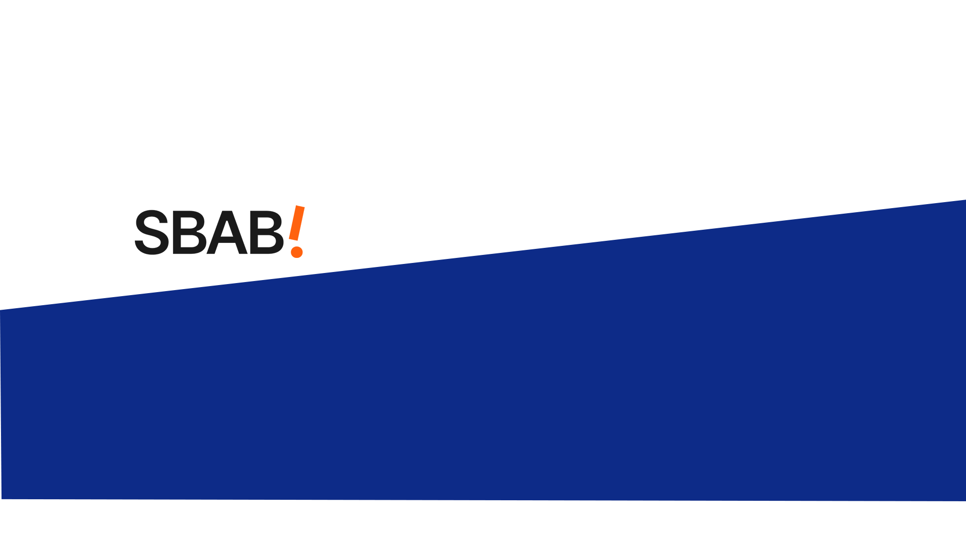 Blå och vit bakgrund med SBAB-logga