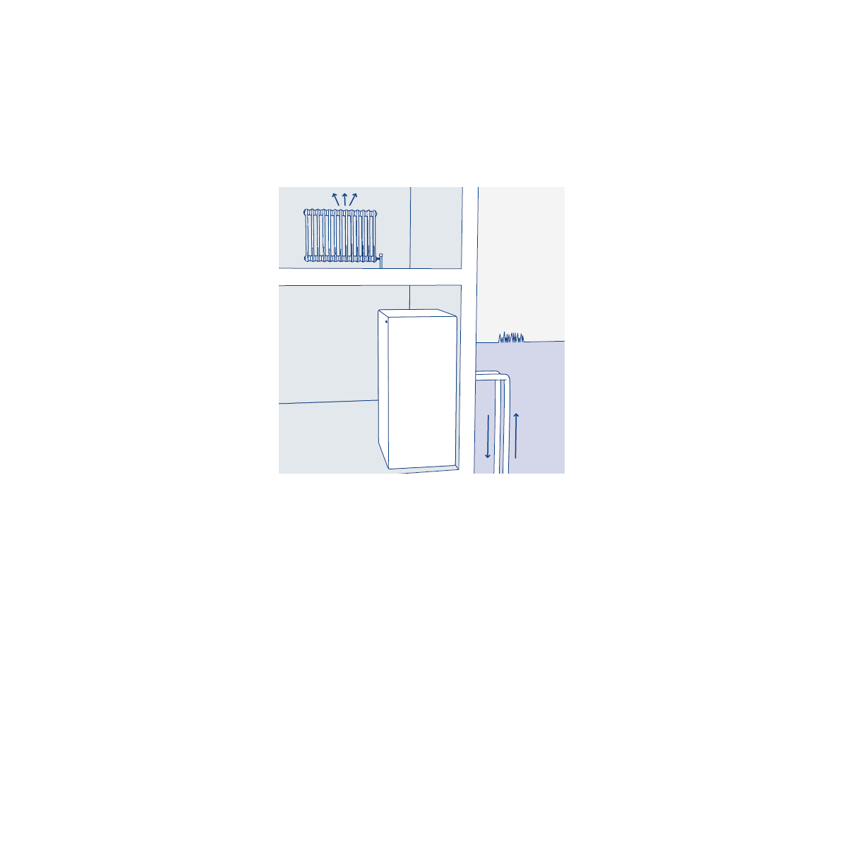 Berg-markvärmepump illustration