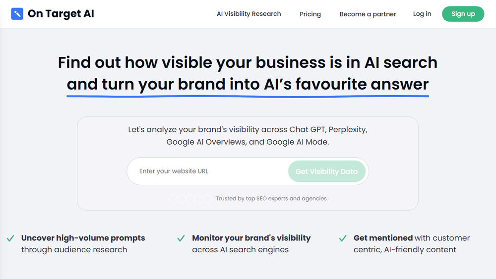 Screenshot of On Target AI Screenshot of On Target AI