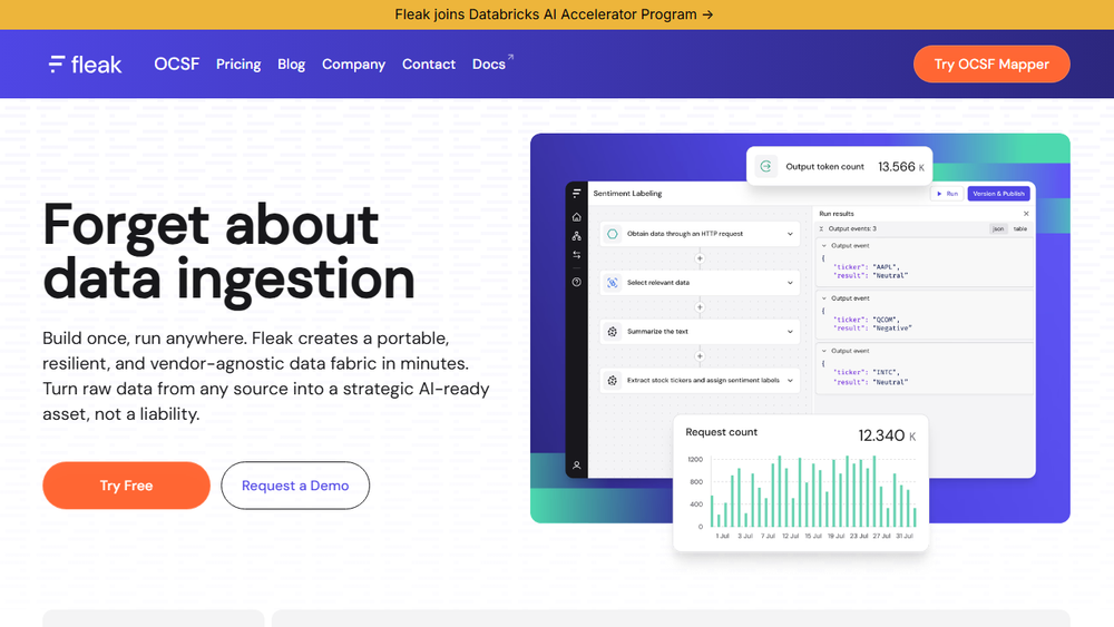 Screenshot of Fleak AI Data Workflows