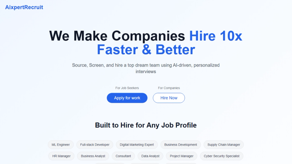 Screenshot of AixpertRecruit