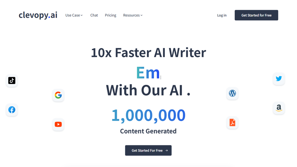 Screenshot of ClevopyAI: 10x Faster AI Writer