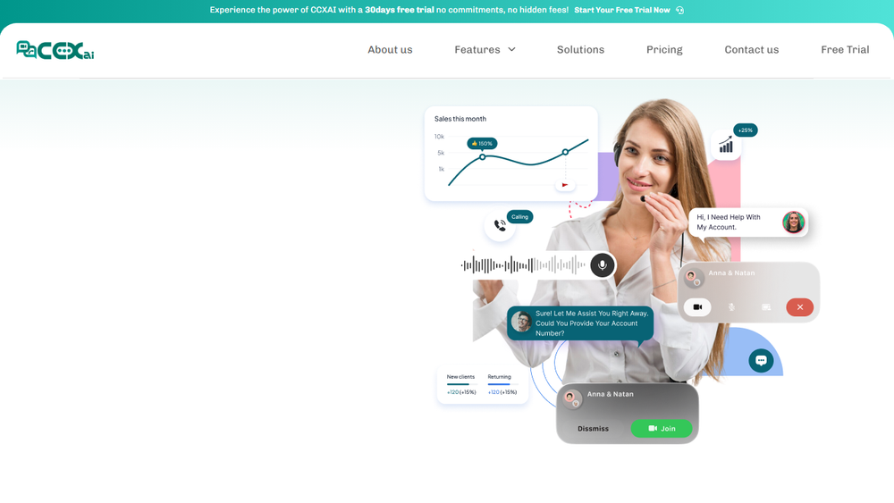 Screenshot of CCXAI: AI-Powered Communication Solutions