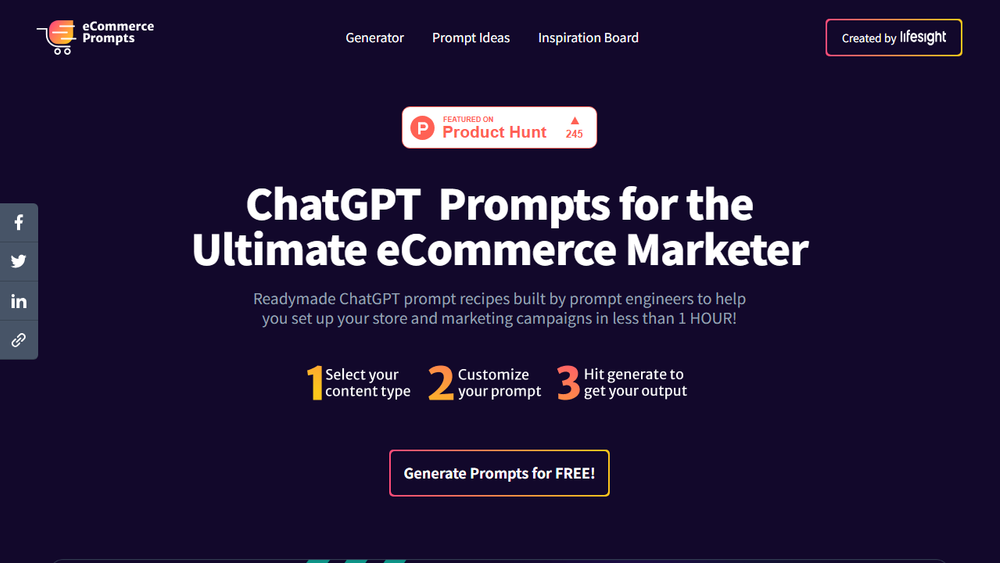 Screenshot of eCommerce ChatGPT Prompts