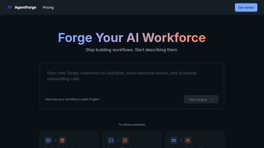 Screenshot of AgentForge