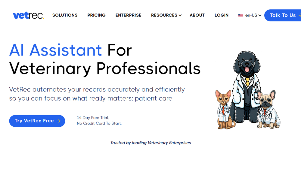 Screenshot of VetRec AI Scribe