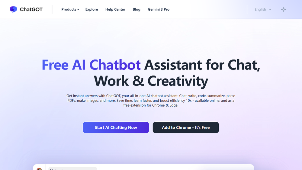 Screenshot of ChatGOT