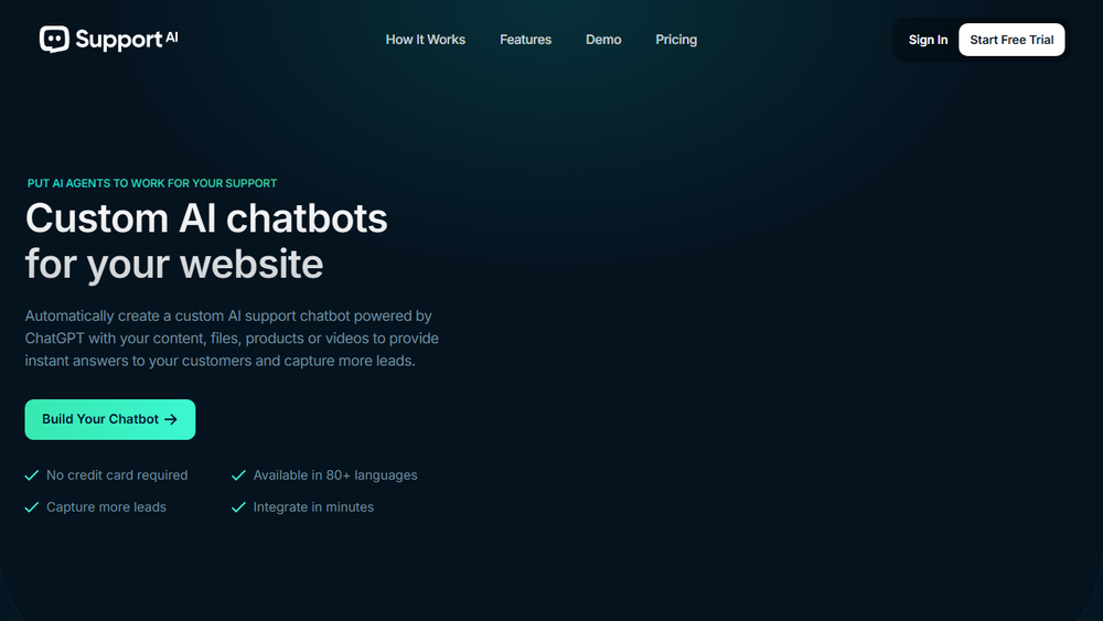 Screenshot of Support AI Chatbot Screenshot of Support AI Chatbot
