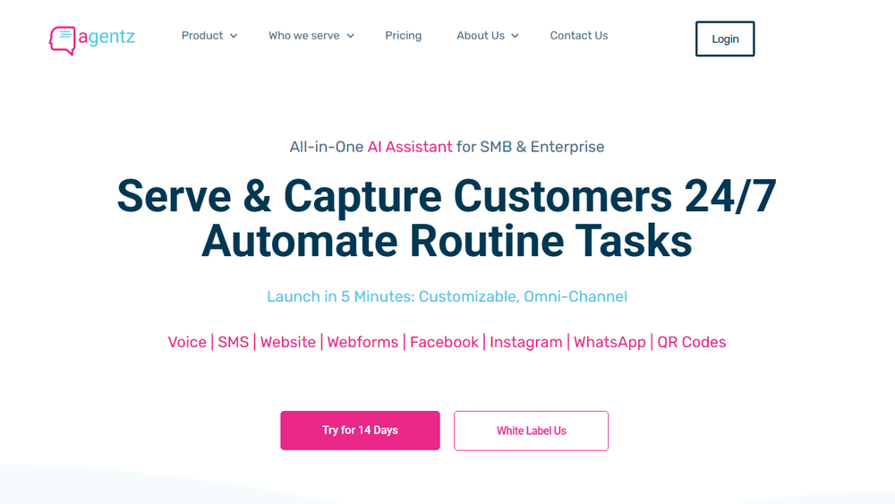 Screenshot of Agentz: AI-Powered Digital Receptionist