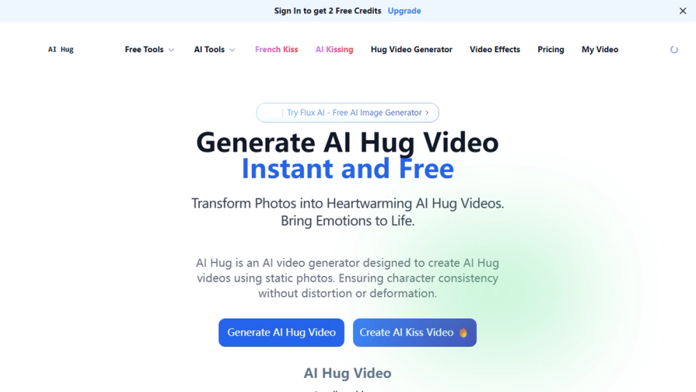 Screenshot of AI Hug - Free Online AI Hug Video Generator Screenshot of AI Hug - Free Online AI Hug Video Generator