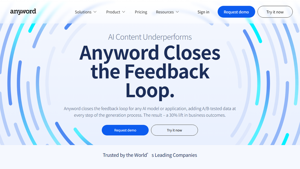 Screenshot of Anyword AI Content Platform