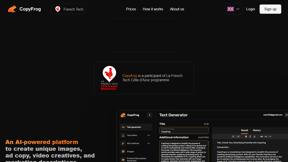 Screenshot of AI Content Creator
