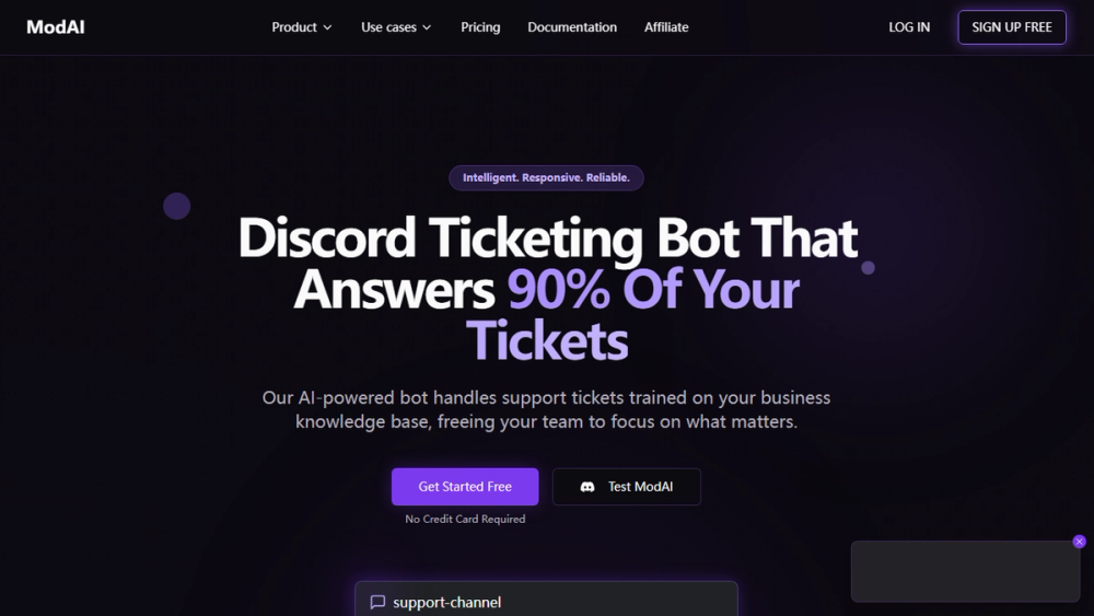 Screenshot of ModAI - Intelligent Support Bot for Discord Screenshot of ModAI - Intelligent Support Bot for Discord
