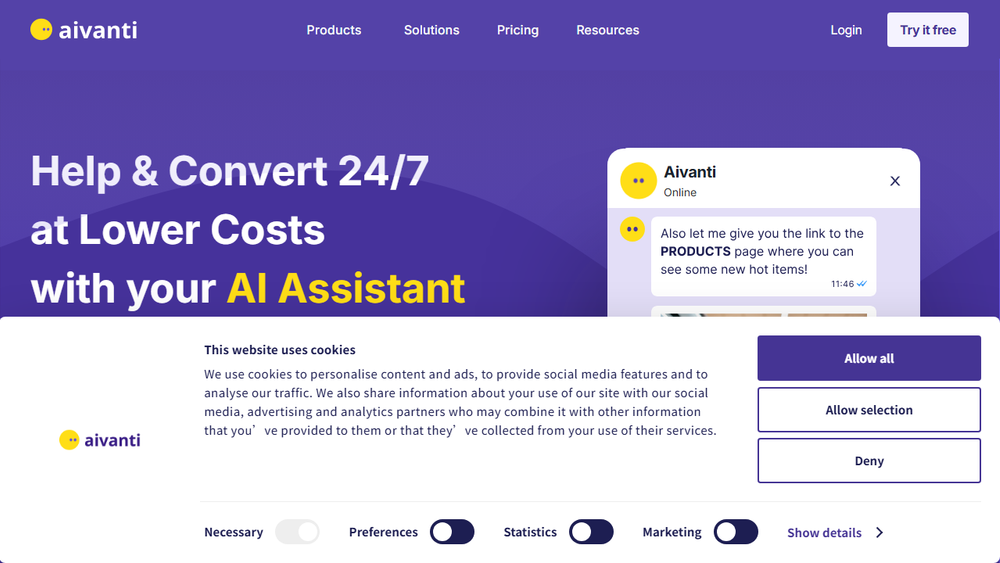 Screenshot of Aivanti AI Assistant Screenshot of Aivanti AI Assistant