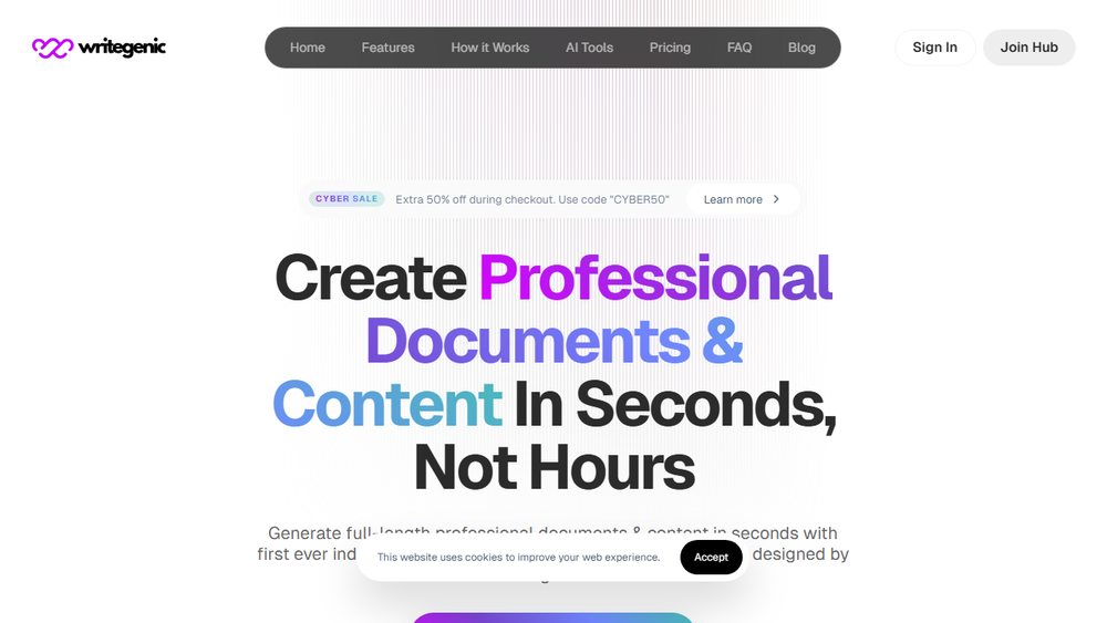 Screenshot of Writegenic AI Screenshot of Writegenic AI