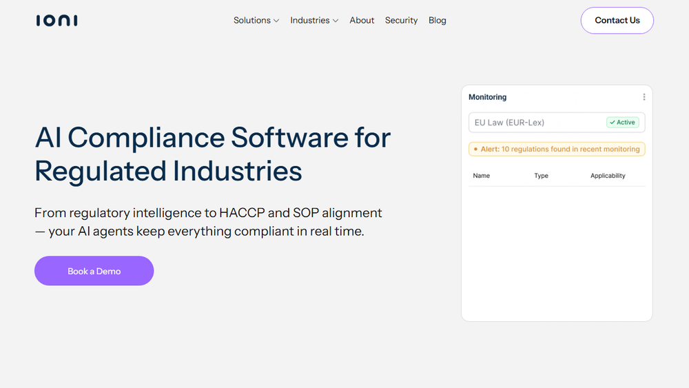 Screenshot of IONI - Compliance AI Agents Screenshot of IONI - Compliance AI Agents
