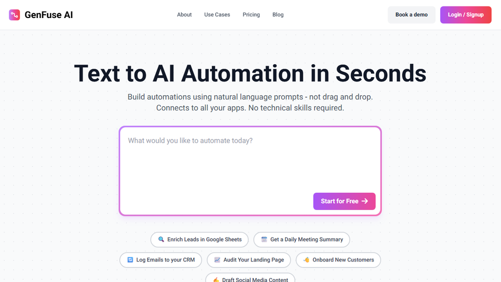Screenshot of GenFuse AI