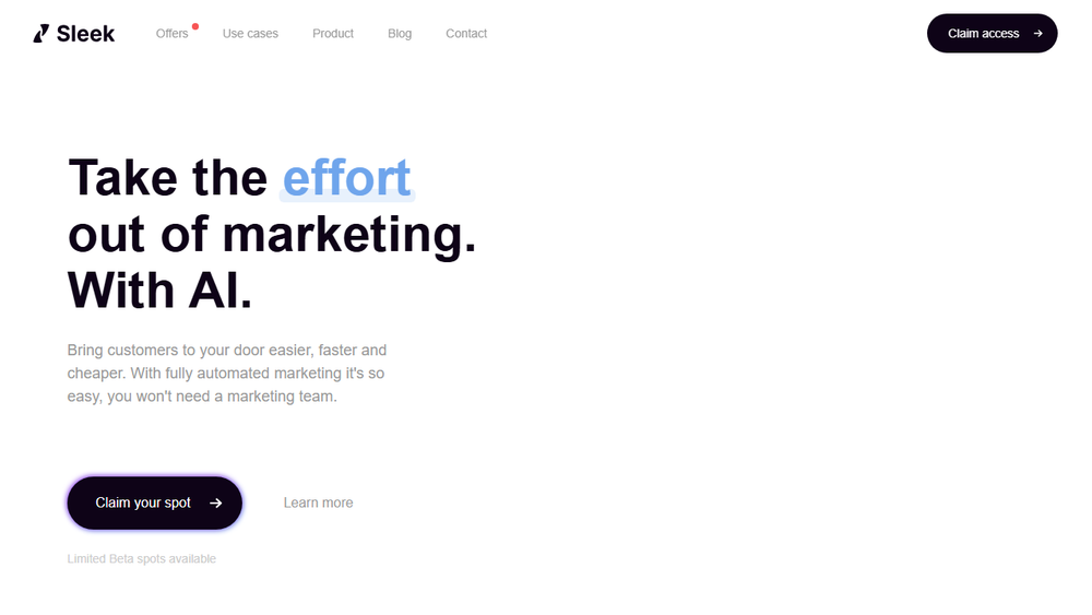 Screenshot of Sleek AI Screenshot of Sleek AI
