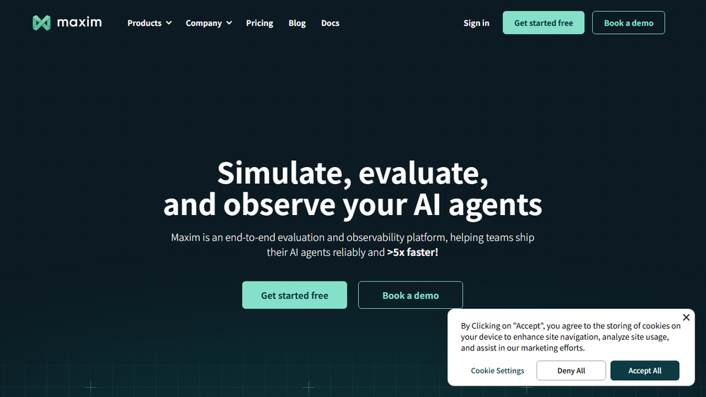 Screenshot of Maxim AI Screenshot of Maxim AI