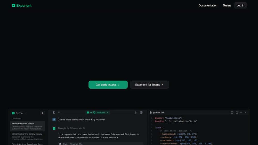 Screenshot of Exponent Screenshot of Exponent