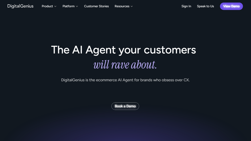 Screenshot of DigitalGenius Screenshot of DigitalGenius