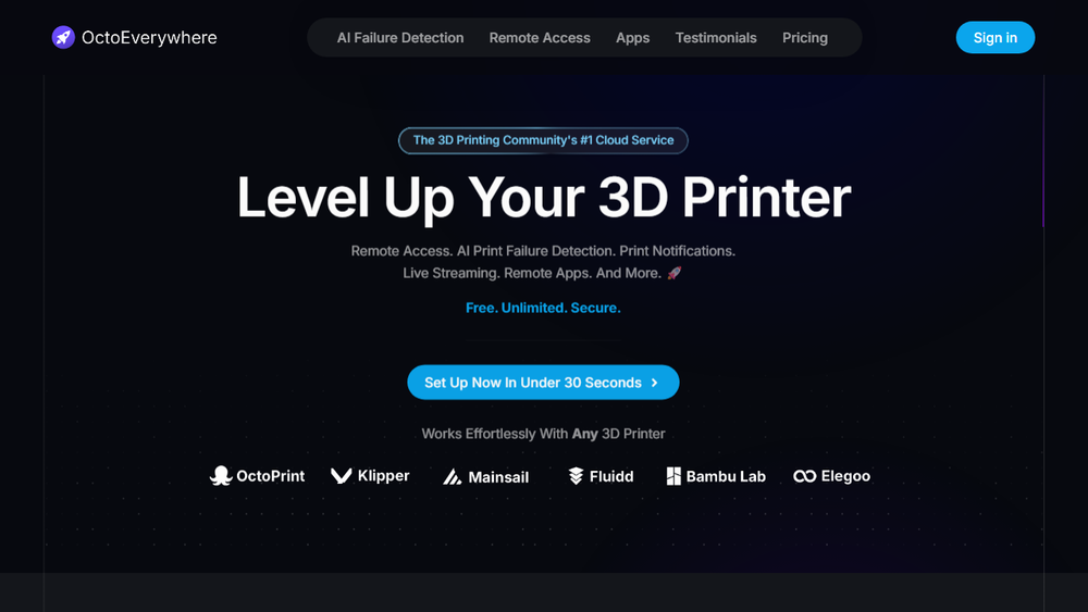 Screenshot of OctoEverywhere