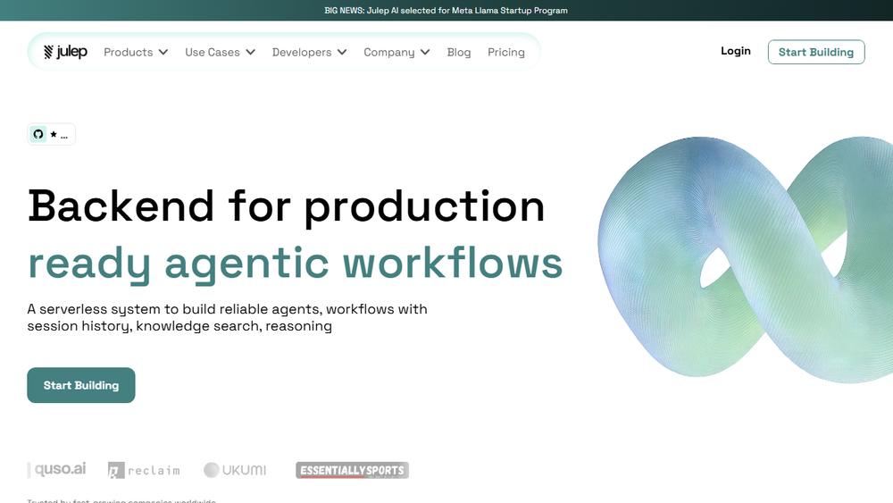 Screenshot of Julep AI