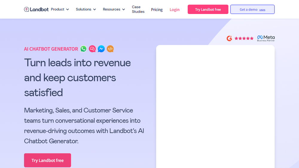 Screenshot of Landbot AI Chatbot Generator