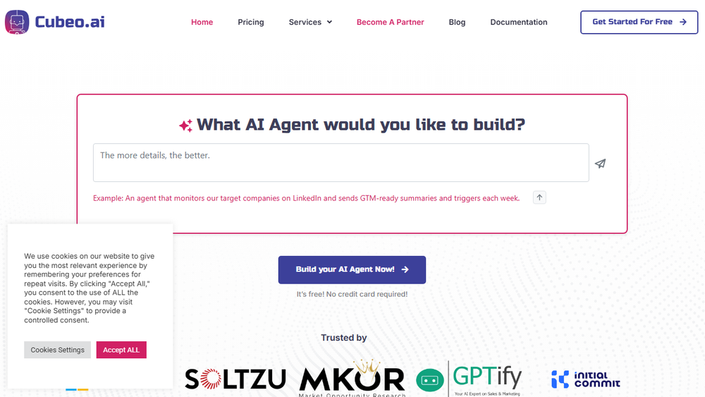 Screenshot of Cubeo AI