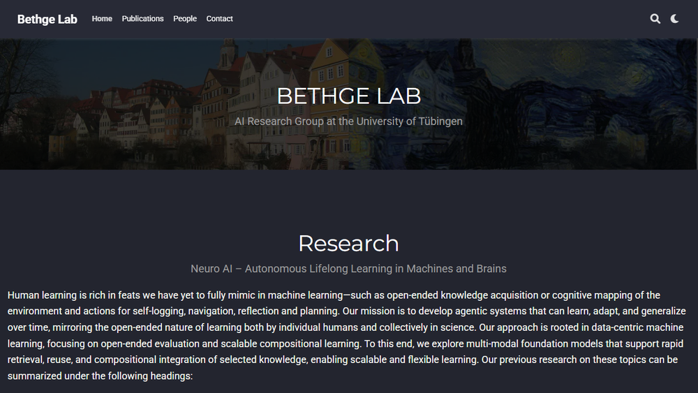 Screenshot of Bethge Lab