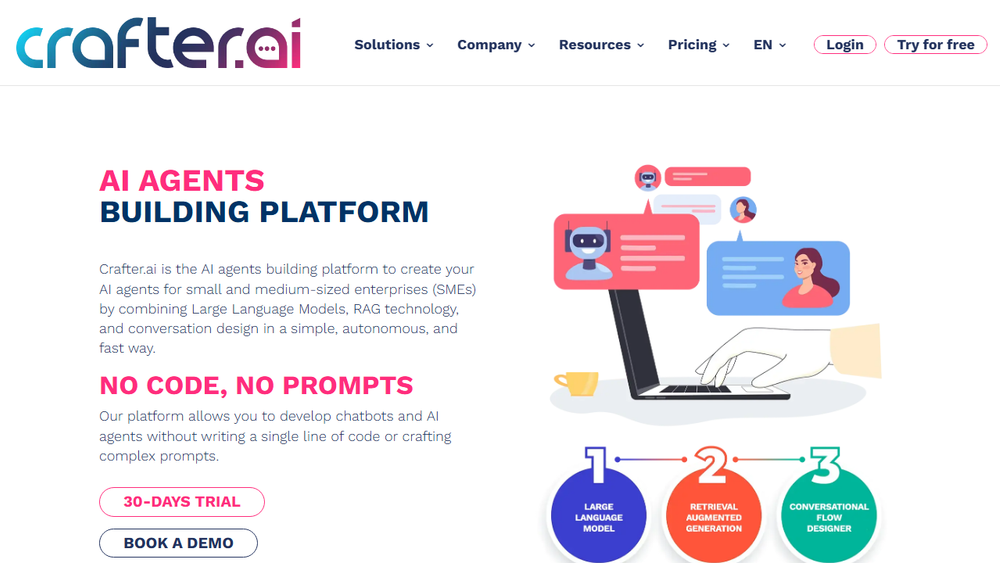 Screenshot of Crafter.ai - AI Agents Building Platform Screenshot of Crafter.ai - AI Agents Building Platform