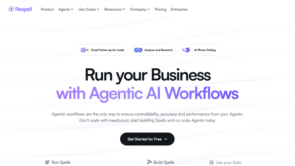 Screenshot of Respell - Agentic AI Workflows