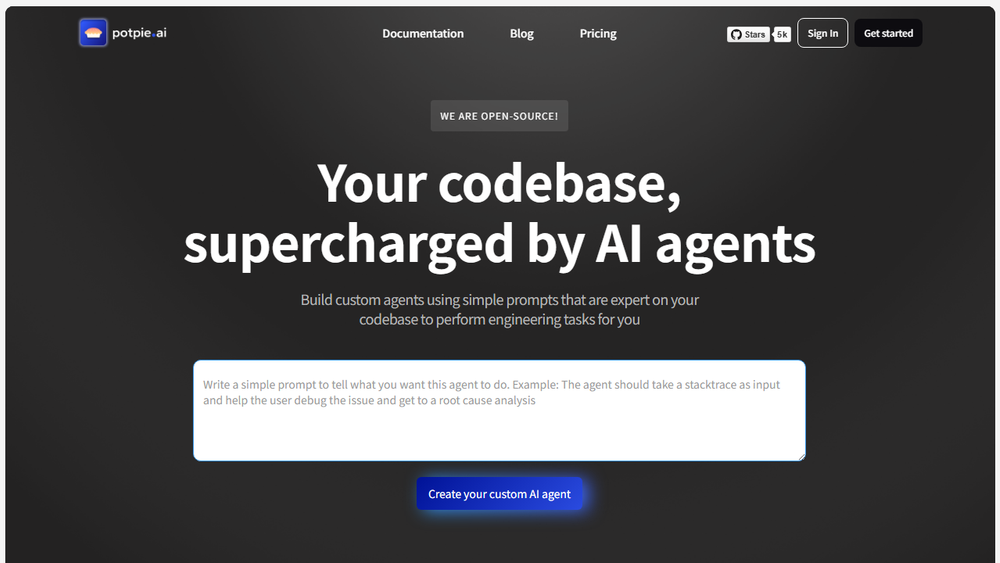Screenshot of Potpie AI Screenshot of Potpie AI