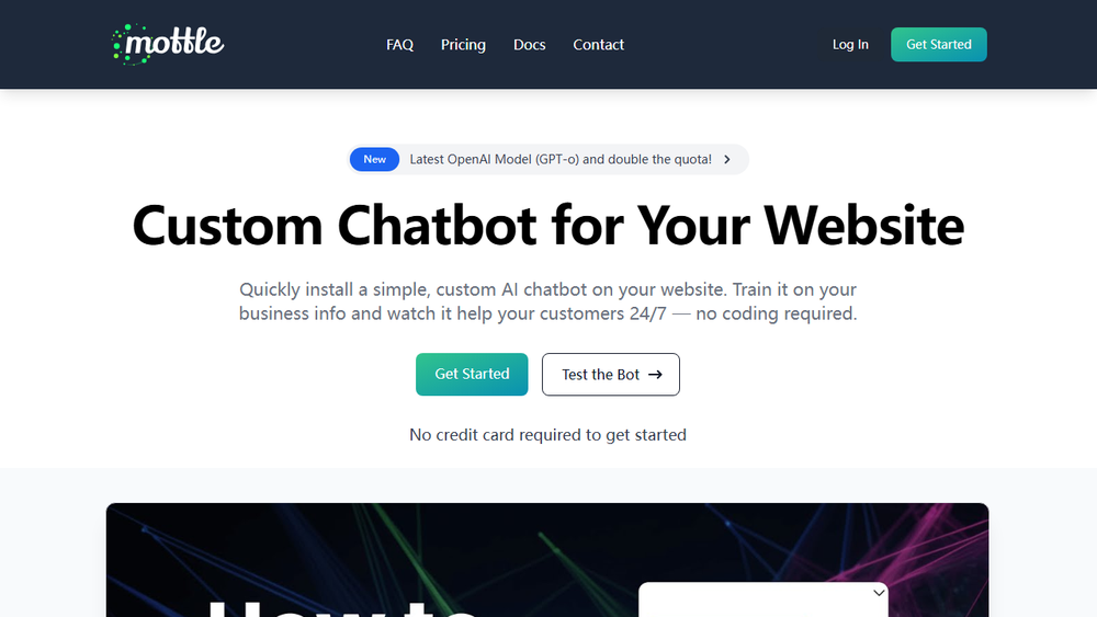 Screenshot of Mottle: Custom ChatGPT for Your Website
