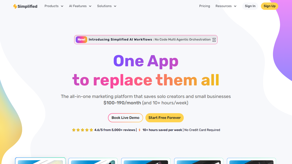 Screenshot of Simplified AI Marketing Platform