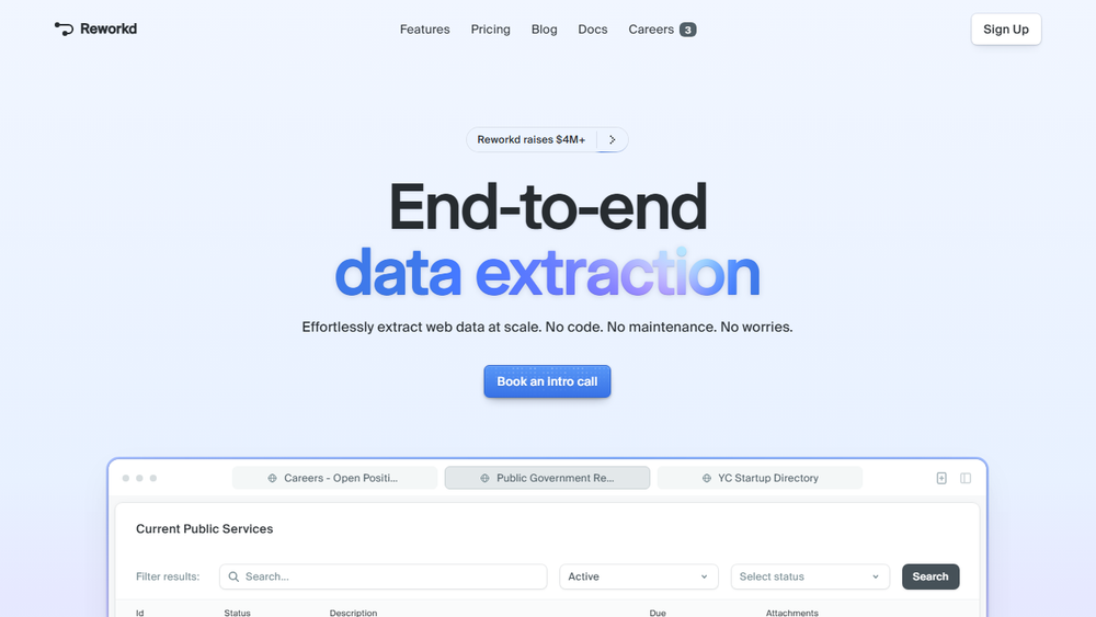 Screenshot of Reworkd Screenshot of Reworkd