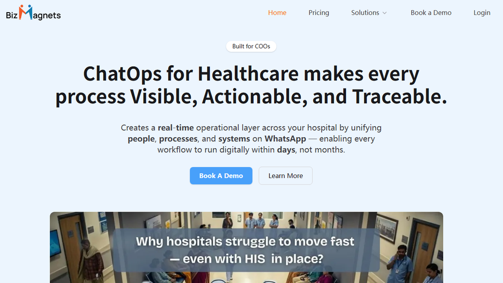 Screenshot of BizMagnets: ChatOps for Healthcare Screenshot of BizMagnets: ChatOps for Healthcare