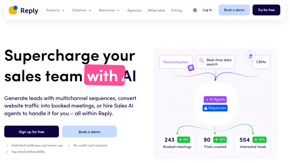 Screenshot of Reply.io Screenshot of Reply.io