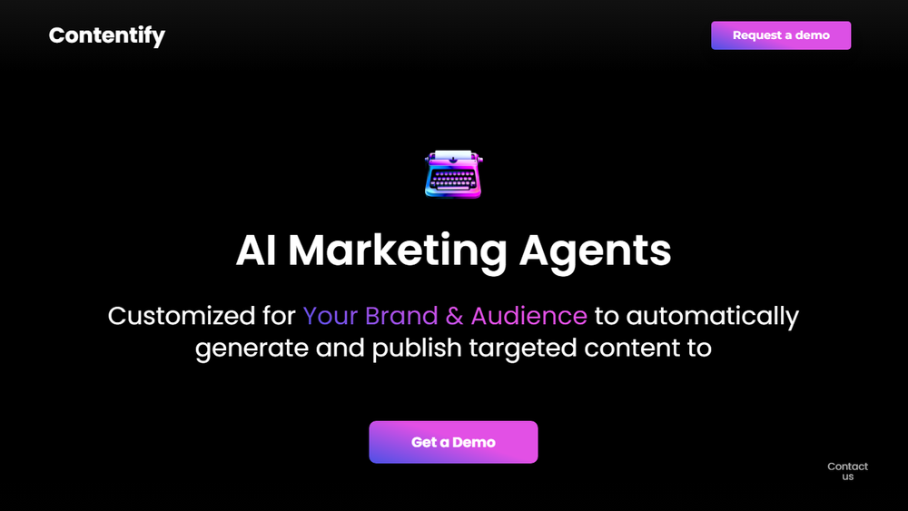 Screenshot of Contentify AI Marketing Agents Screenshot of Contentify AI Marketing Agents